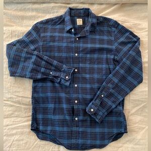 J. Crew - Long Sleeve Button Down - Large - Slim - Oxford Material - Blue plaid